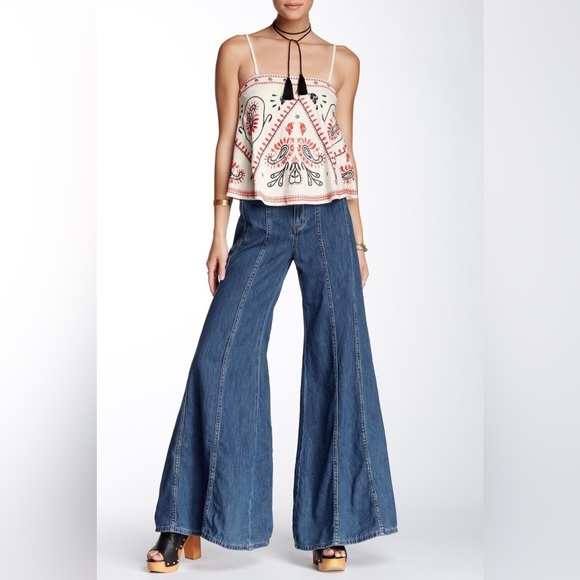 NWOT Free People Gilmore Wide Leg Denim Jeans - Picture 5 of 10